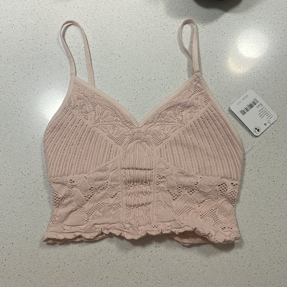NWOT! Free People Chloe Seamless Top in Petal Pink - Picture 3 of 5